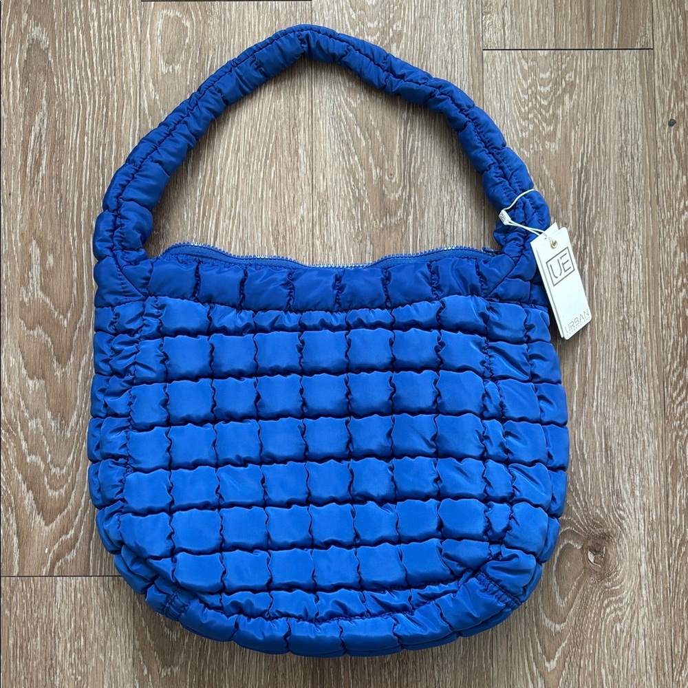 New! Urban Expressions Electric/Royal blue puffer shoulder/tote bag